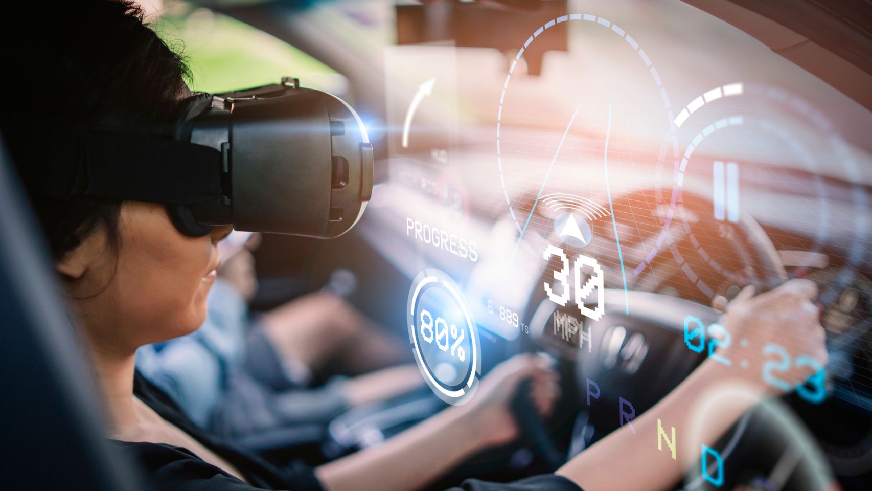 Simulador de conducción mediante realidad virtual.