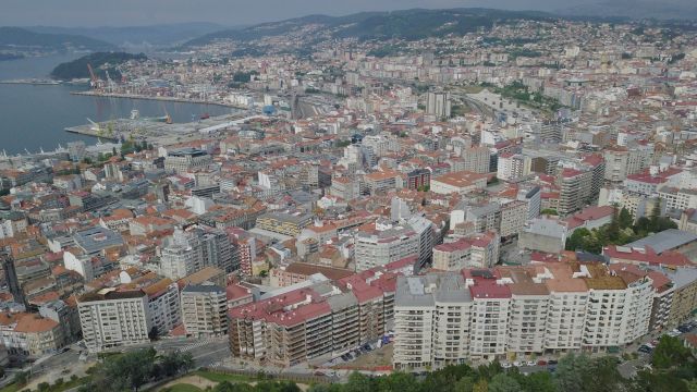 Vista aérea de Vigo.