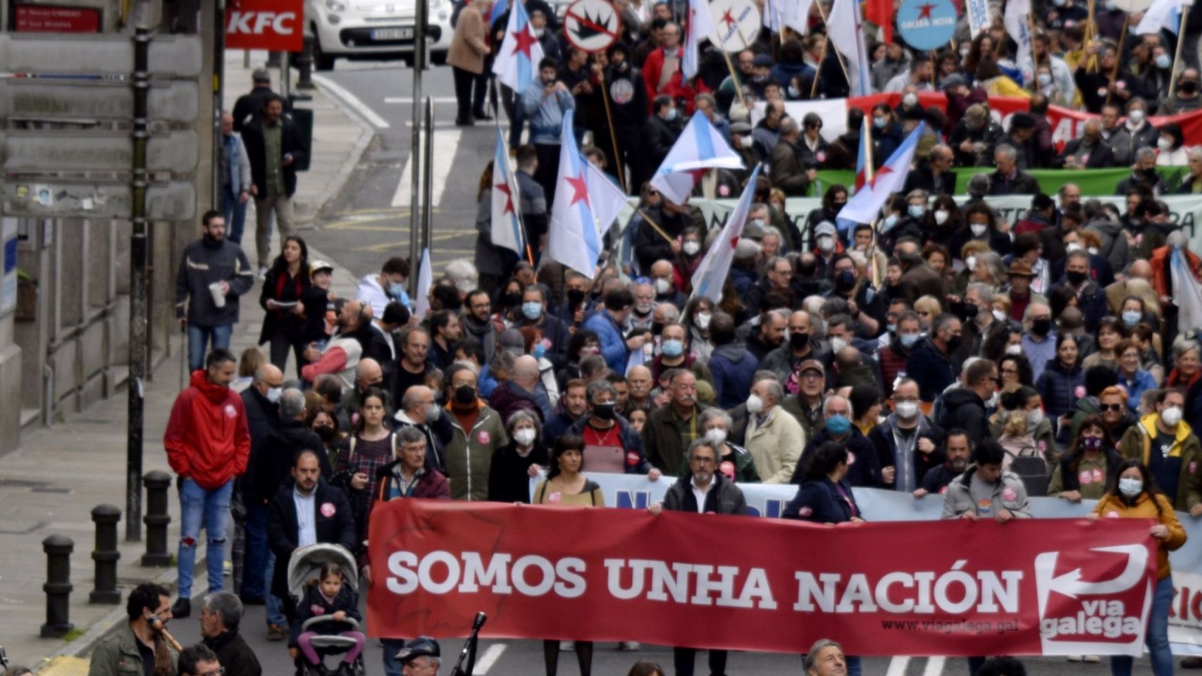 Manifestación en Santiago de Compostela por la autodeterminación de Galicia.