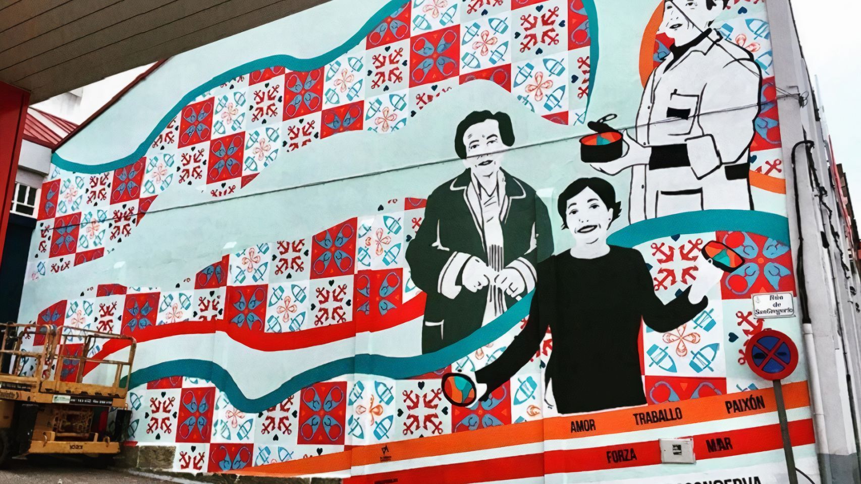 Mural en la Avenida de Beiramar de la edición de 'Vigo cidade de cor' 2018.