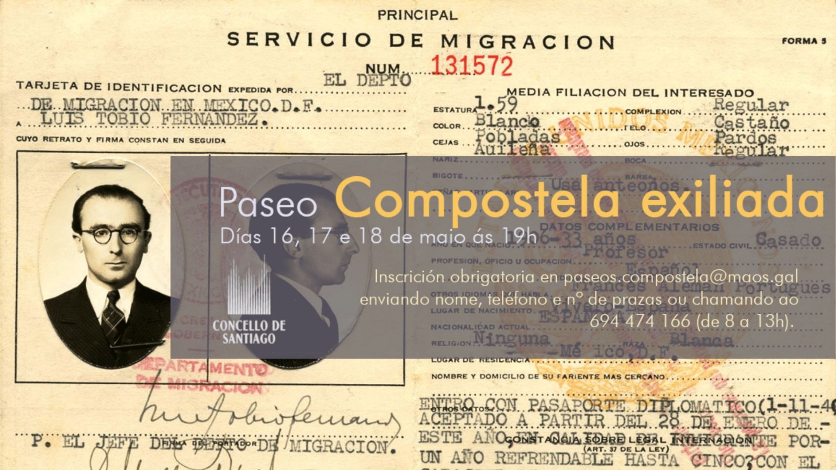 Cartel de "Compostela Exiliada".
