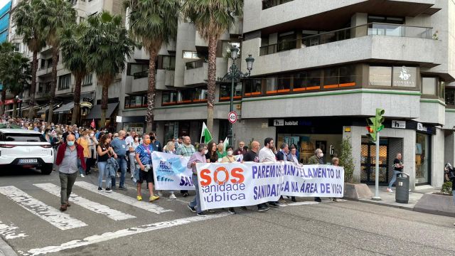 Manifestación en defensa de la sanidad pública en Vigo. 
