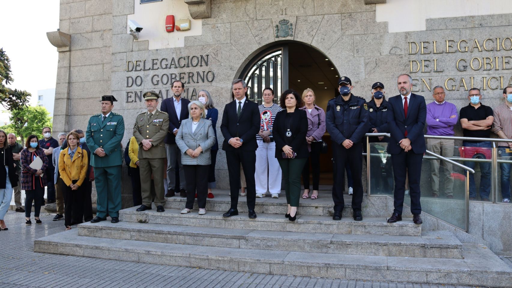 Minuto de silencio en la Delegación del Gobierno en Galicia.