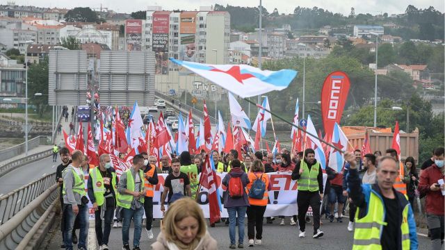 Manifestación y huelga del metal en A Coruña.