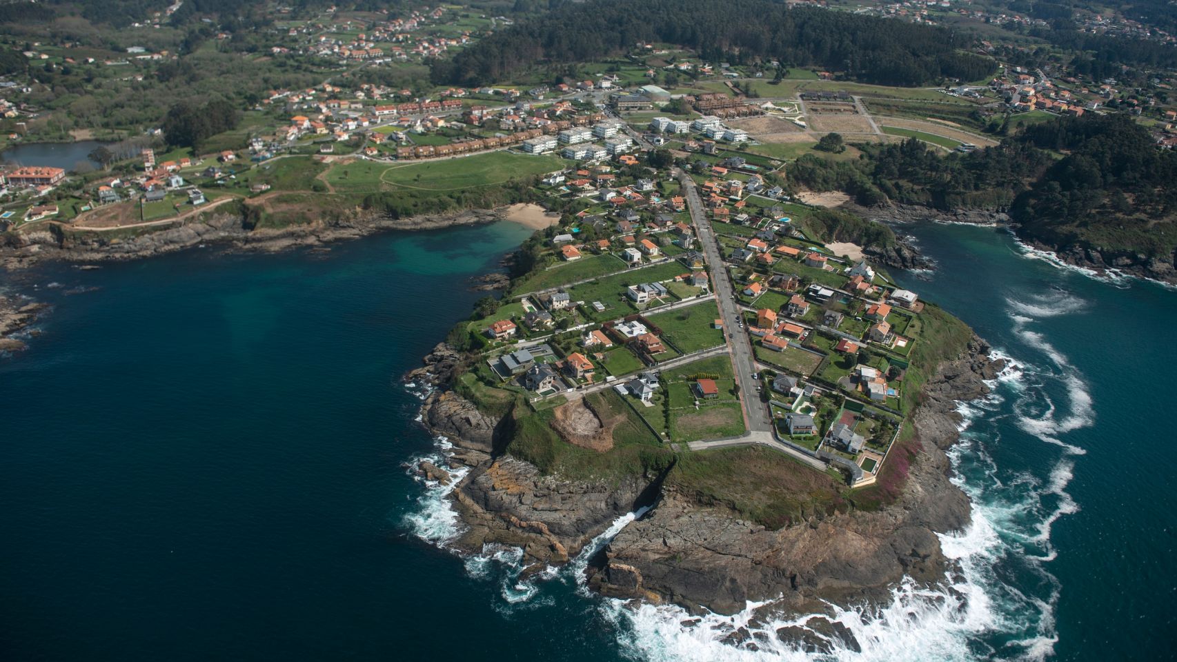 Vista aérea de Punta Canide, en el municipio coruñés de Oleiros.
