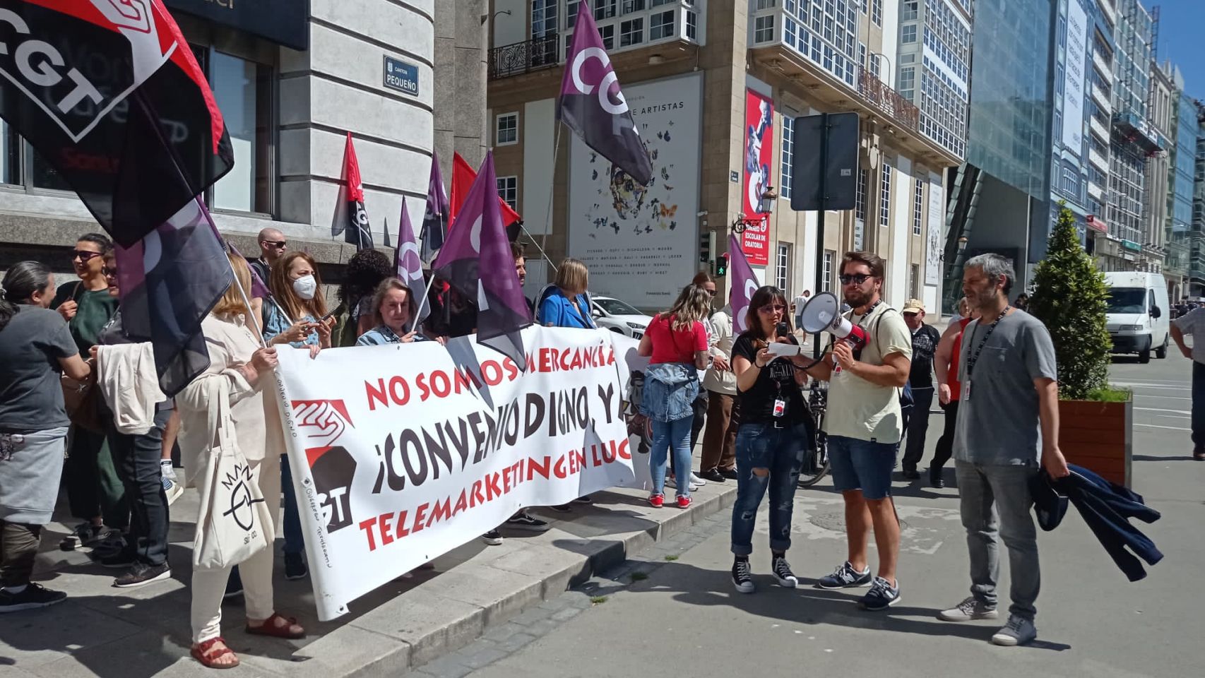 Protesta esta mañana en A Coruña 