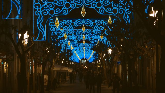 Luces de Navidad en las calles de Ourense