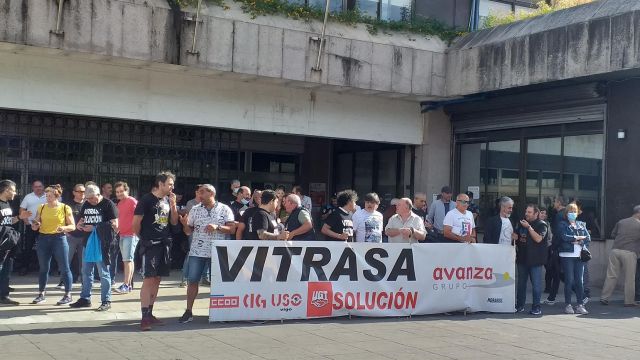 Concentración de trabajadores de Vitrasa el 3 de junio de 2022.
