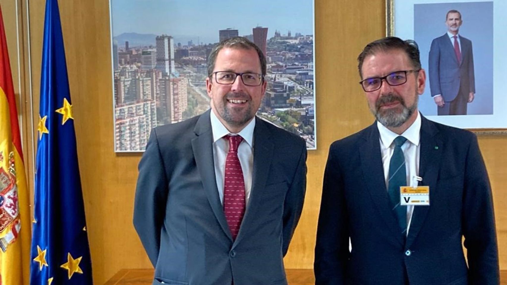 El secretario general de Industria y de la PYME, Raül Blanco, y el alcalde de Ferrol, Ángel Mato.