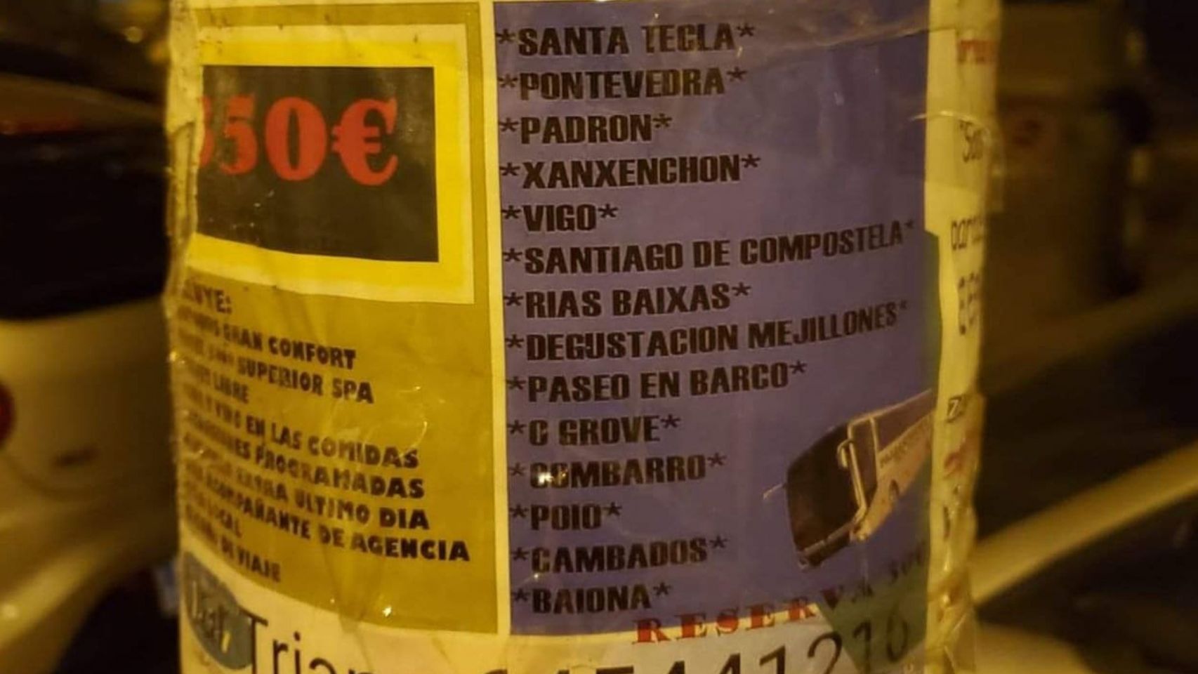 Polémico cartel de un viaje de Sevilla a 'Xanxenchon'. 
