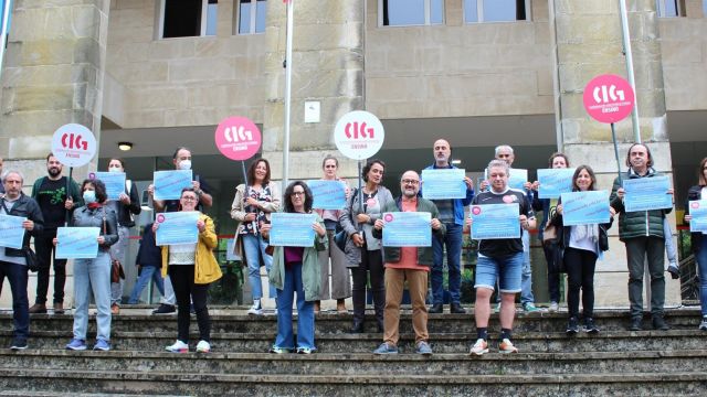 Protesta de la CIG-Ensino en Santiago de Compostela.