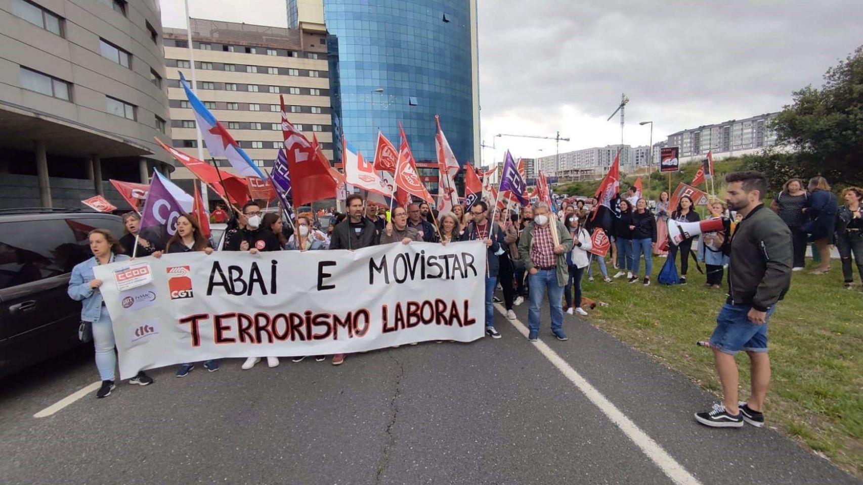 Manifestación de trabajadores de Abai en A Coruña