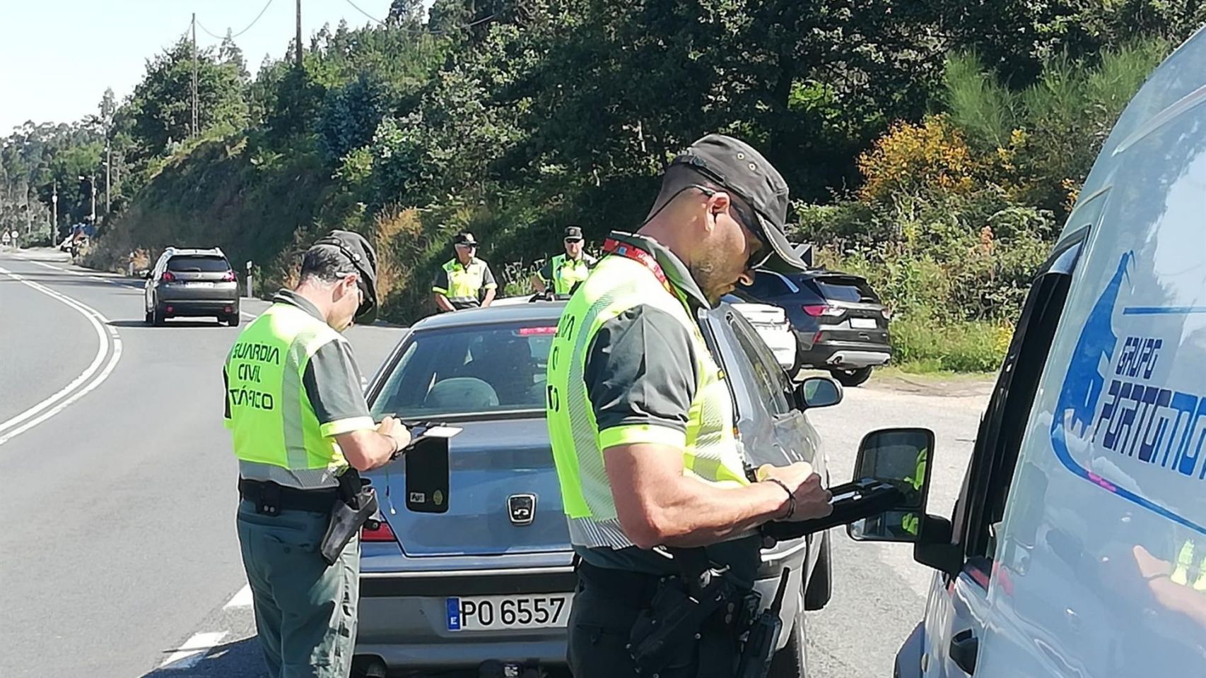 Control de tráfico en Pontevedra, en la campaña de verano.