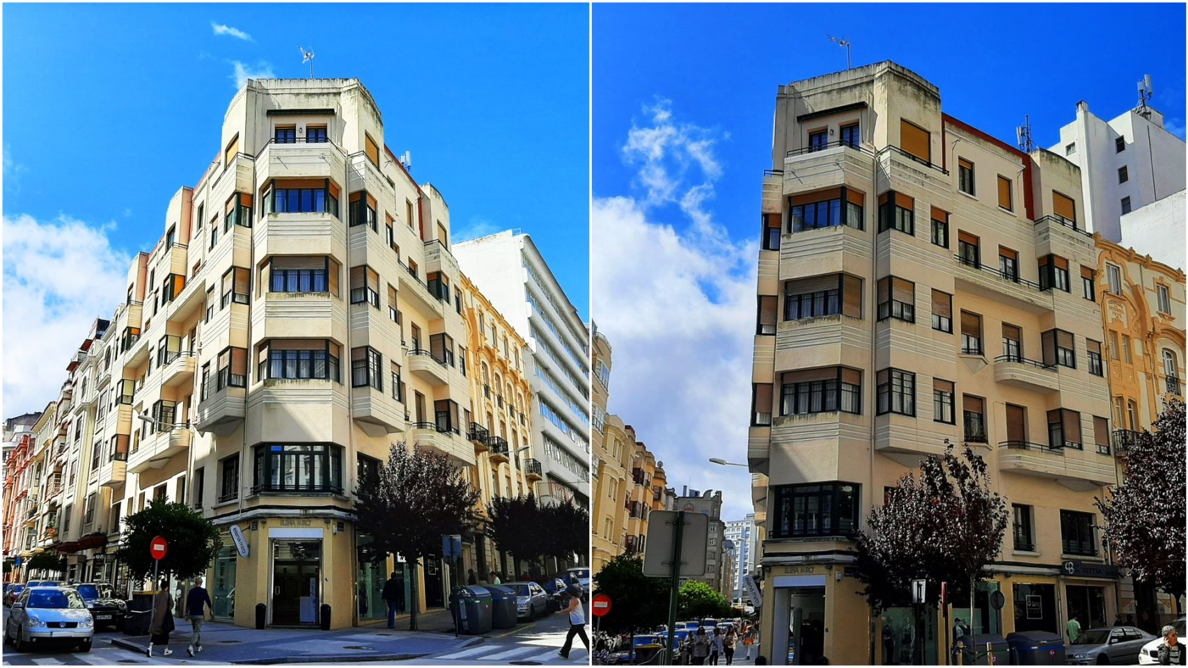 La casa Amil entre la calle Emilia Pardo Bazán y la calle Fernando González en el ensanche de A Coruña