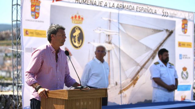 El alcalde de Baiona, Carlos Gómez Prado, en la presentación de la visita.