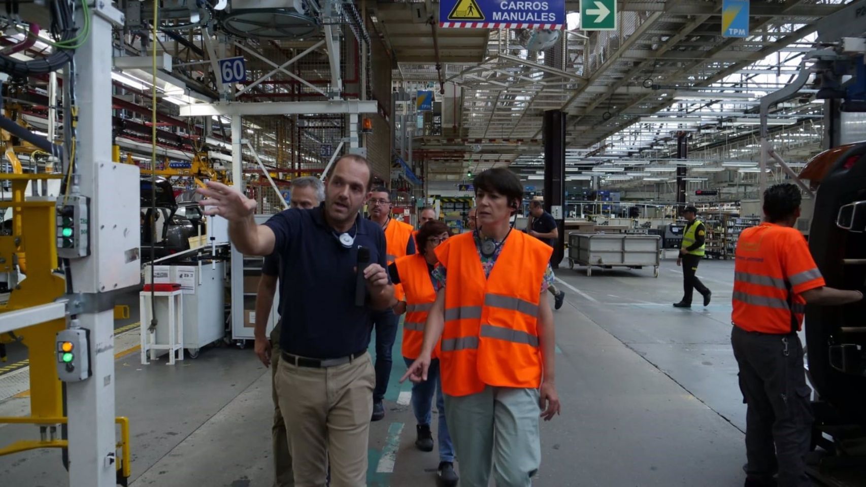 La portavoz nacional del BNG, Ana Pontón, durante la visita a la planta de Stellantis en Vigo.