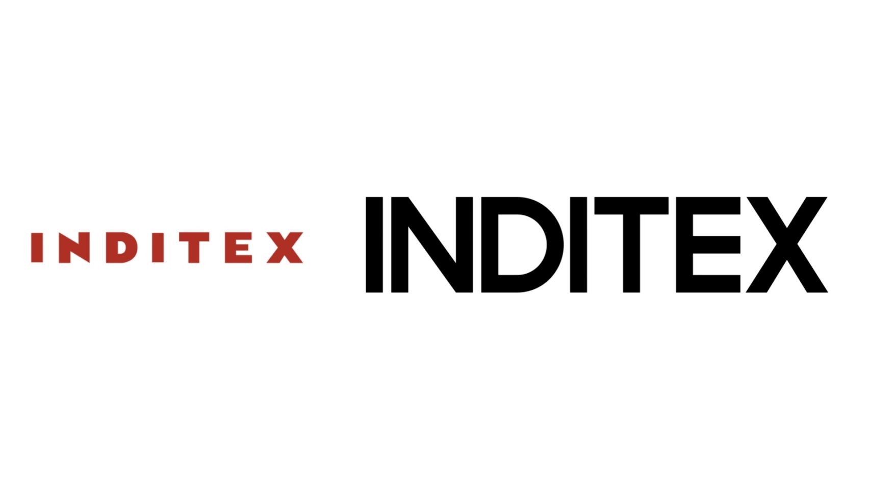 El viejo logo de Inditex a la izquierda, y su nuevo logo a la derecha