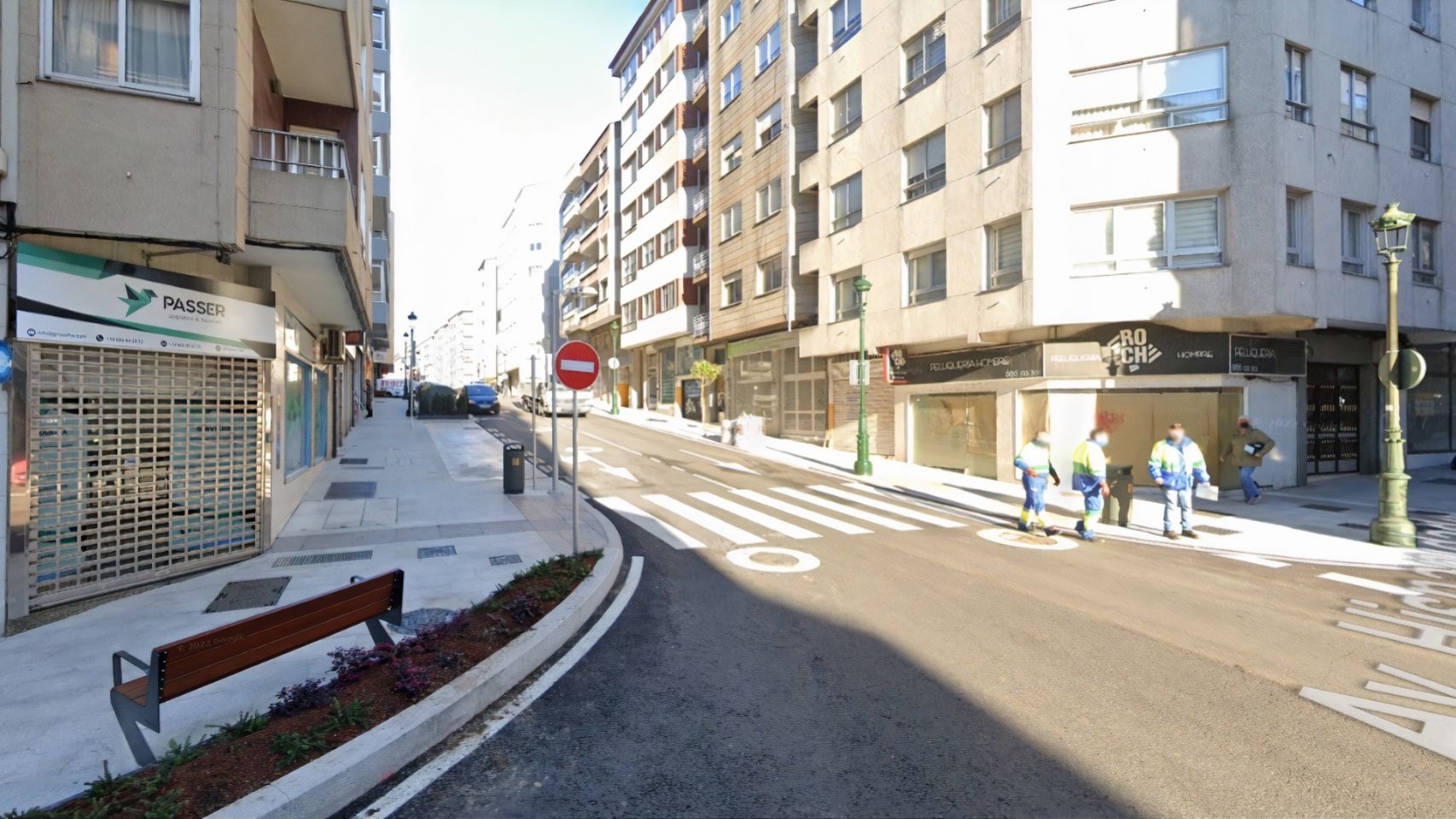 Cruce entre la calle Barcelona y Avenida de la Hispanidad (Vigo).