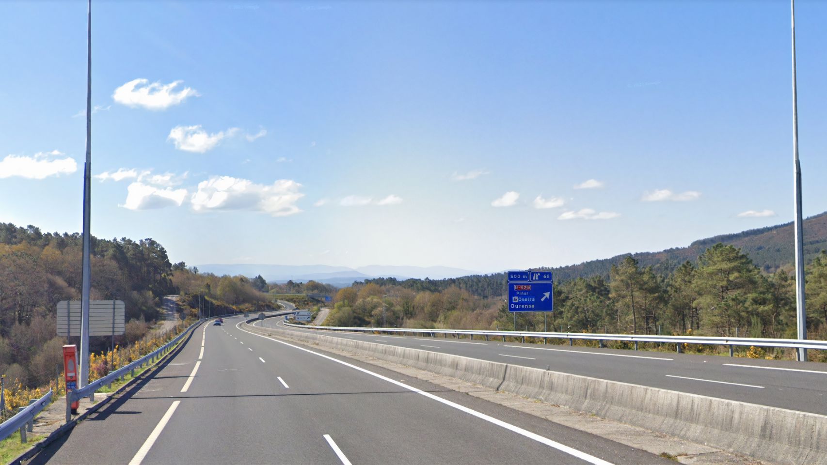 Carretera AG-53 a su paso por la provincia de Pontevedra.