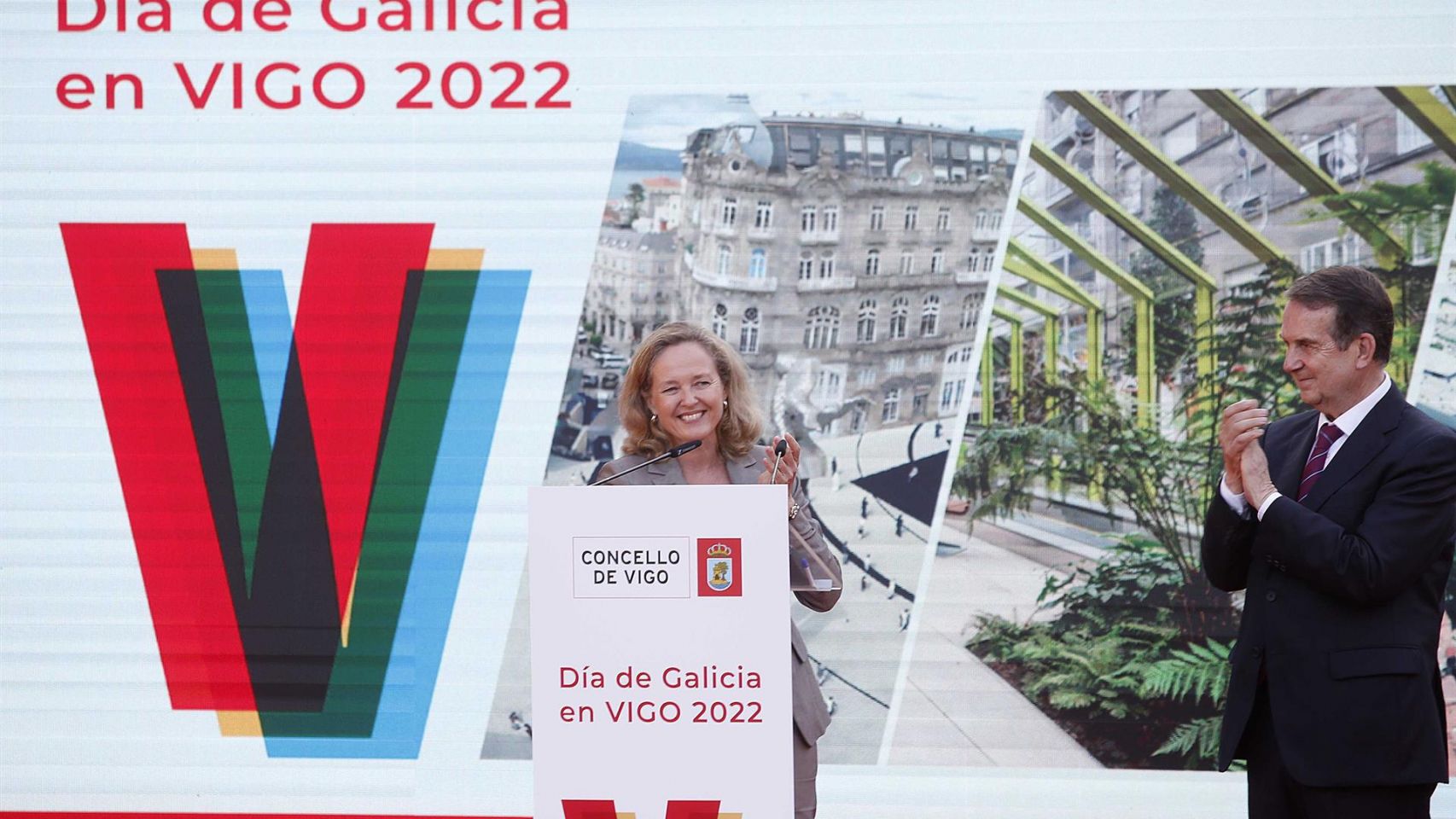 Calviño en Vigo en la celebración del Día de Galicia 2022.