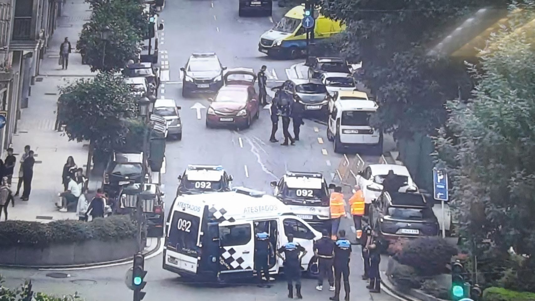 Accidente en la calle Vázquez Varela (Vigo).