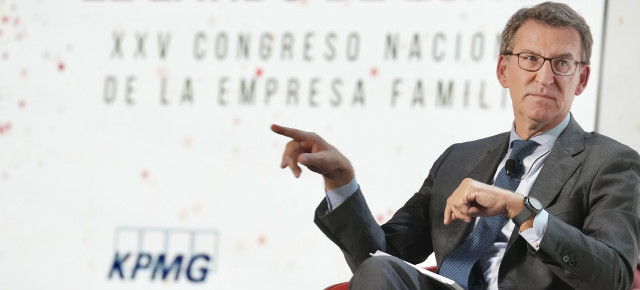 El presidente del PP durante su intervención esta mañana en Cáceres