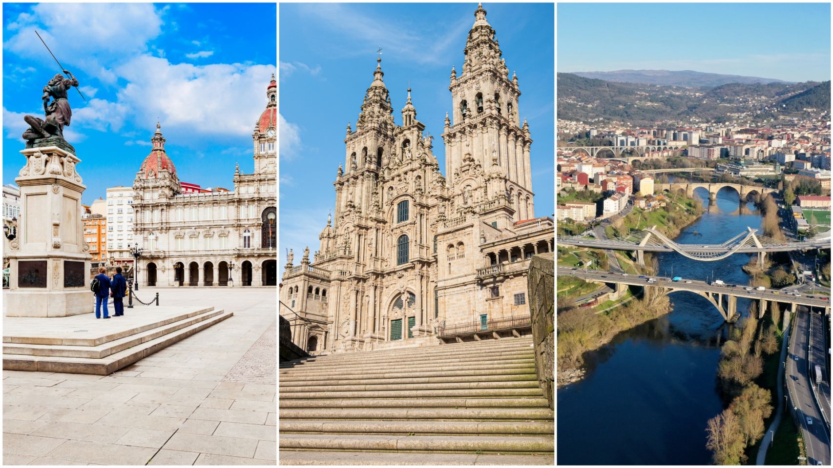 A Coruña, Santiago y Ourense