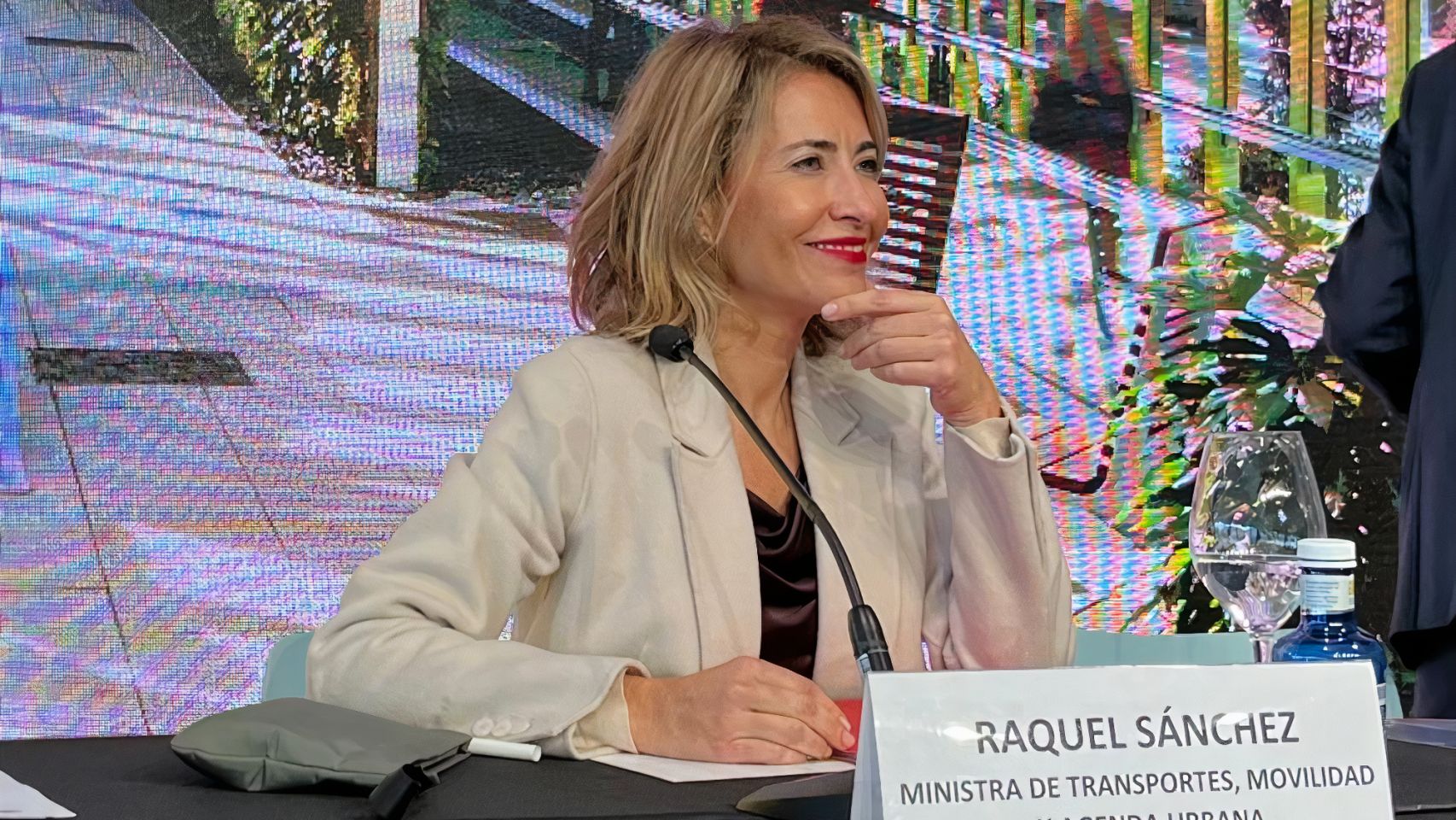 La ministra Raquel Sánzhez, hoy en Vigo. 
