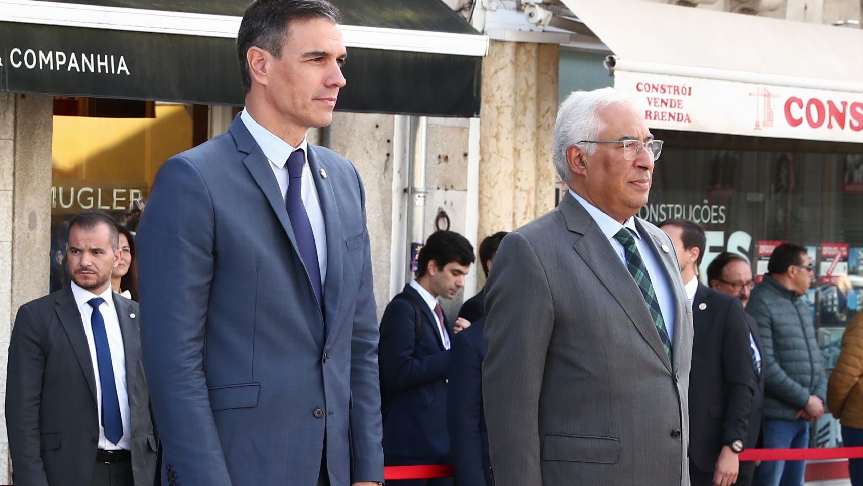 Pedro Sánchez y António Costa en la Cumbre Bilateral en Viana do Castelo. 