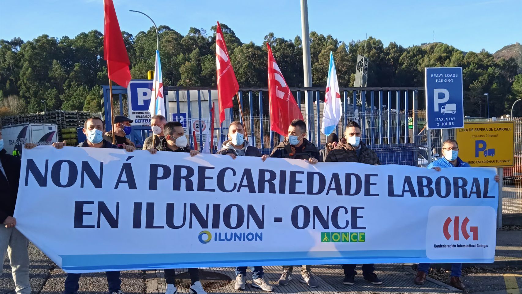 Protestas de los trabajadores de Ilunion en diciembre de 2021.