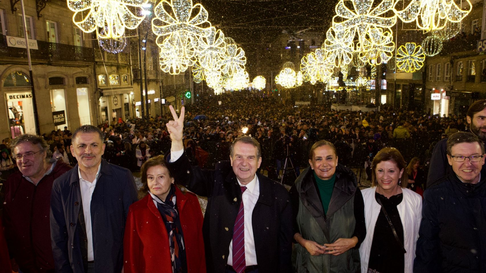 Encendido de las luces de Navidad de Vigo en 2022. 