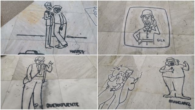 Nuevas ilustraciones en la Plaza del Humor de A Coruña.