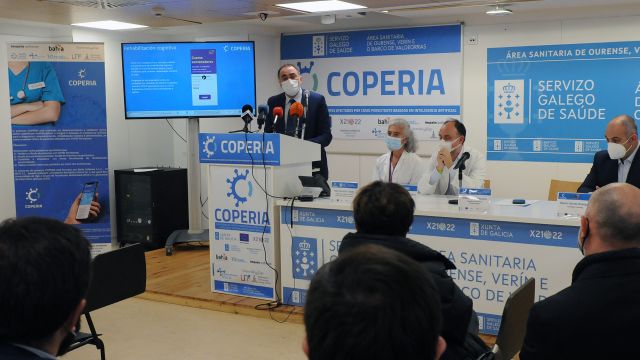 El conselleiro de Sanidade, Julio García Comesaña, en la presentación del Proyecto Coperia.