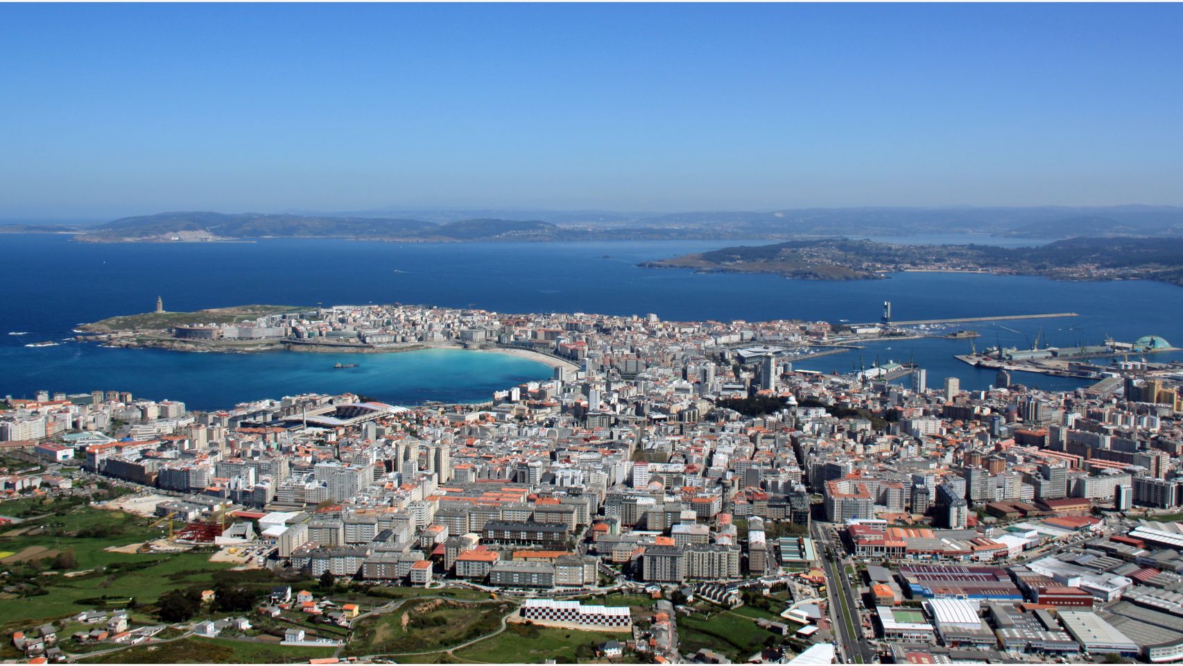 Vista aérea de A Coruña.