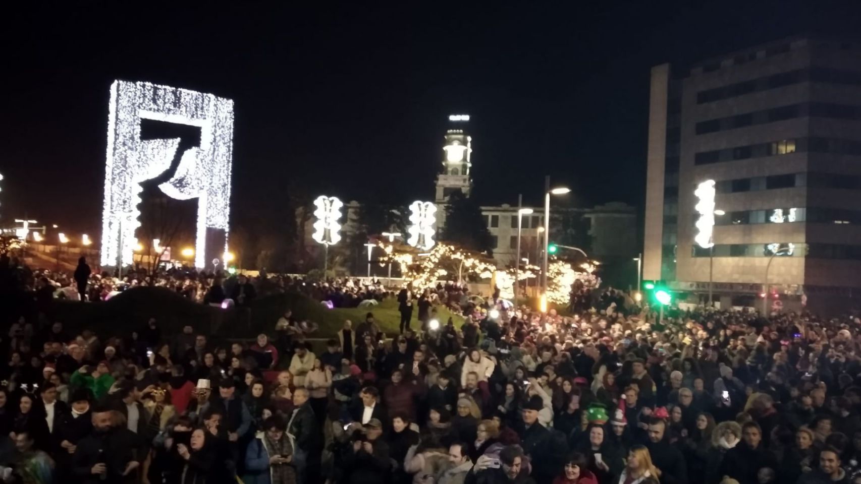 La fiesta de Fin de Año en Plaza América (Vigo).