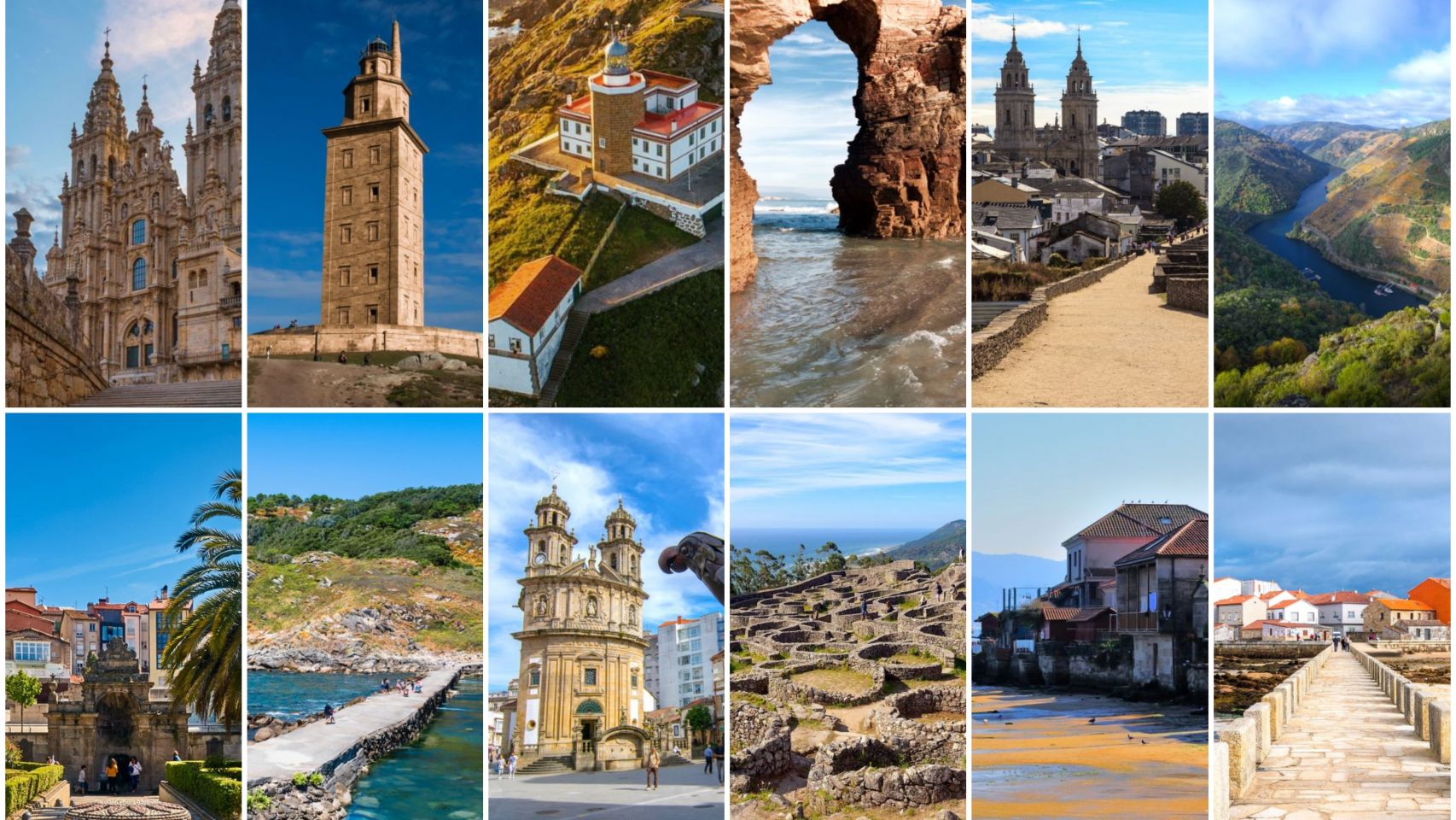 Algunos de los lugares más visitados de Galicia. 