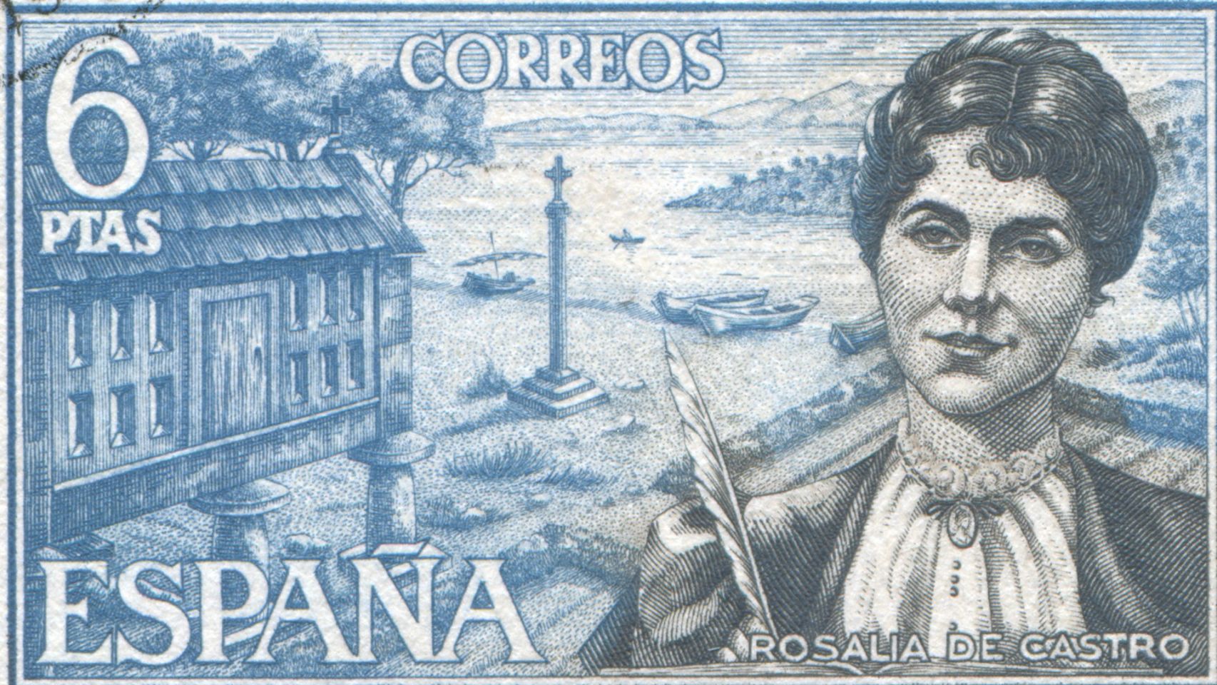 Sello dedicado por Correos a Rosalía de Castro en el año 1968 (Shutterstock)