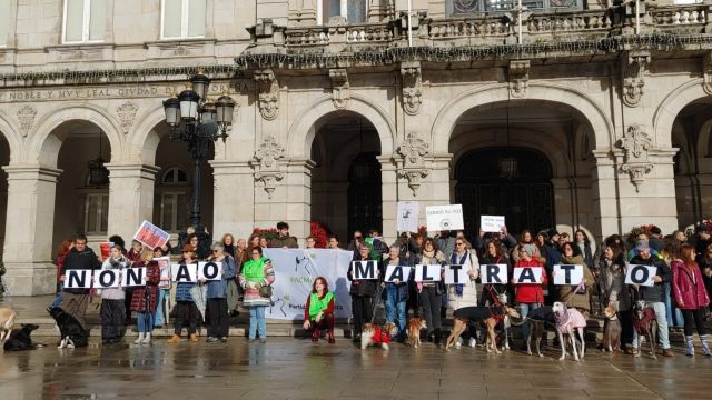 Animalistas protestan en A Coruña.