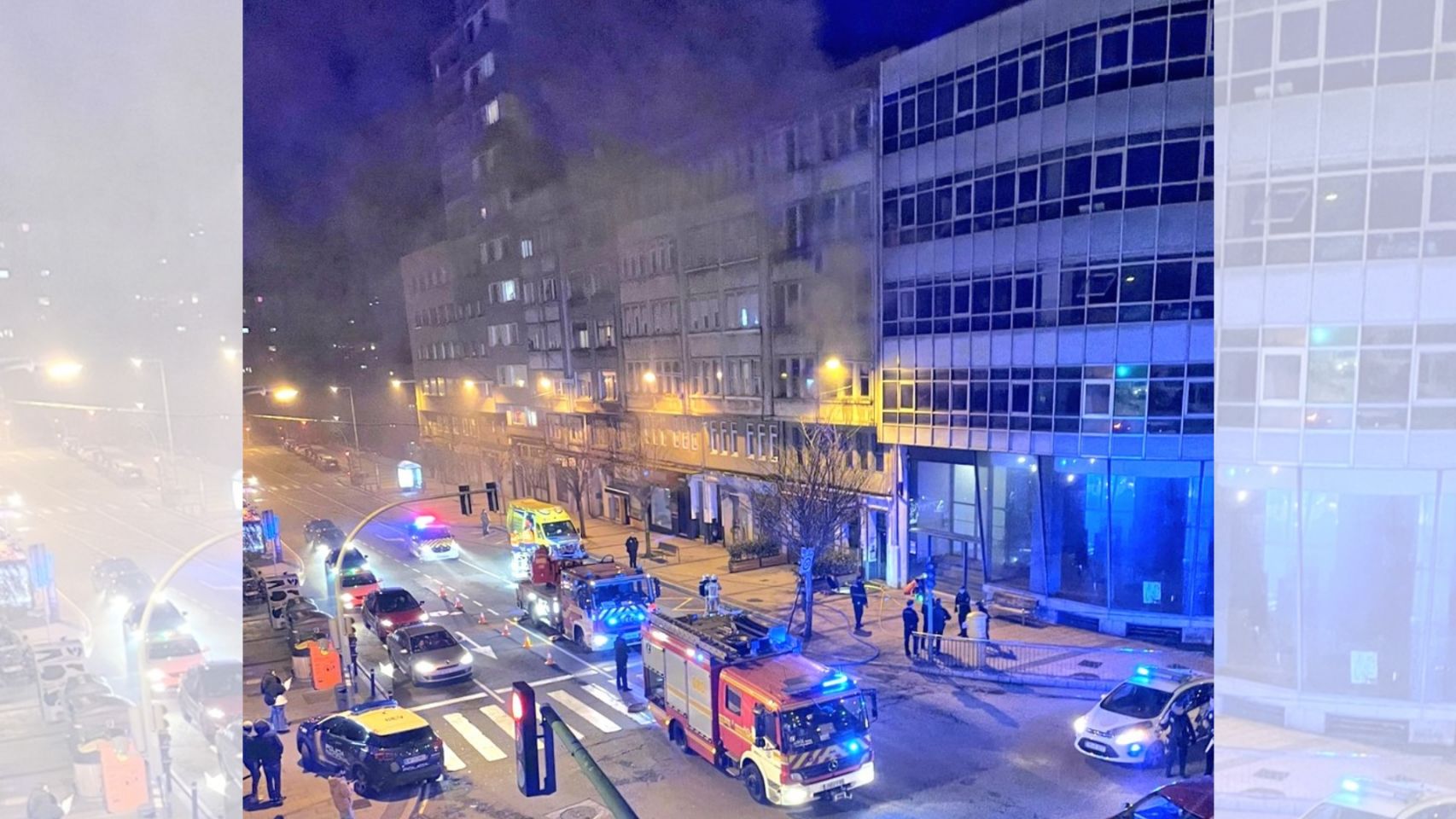 Incendio en avenida de Oza 41, A Coruña. 