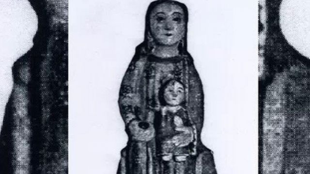 Imagen de la Virgen de Chamorro tal y como lucía en el siglo XII