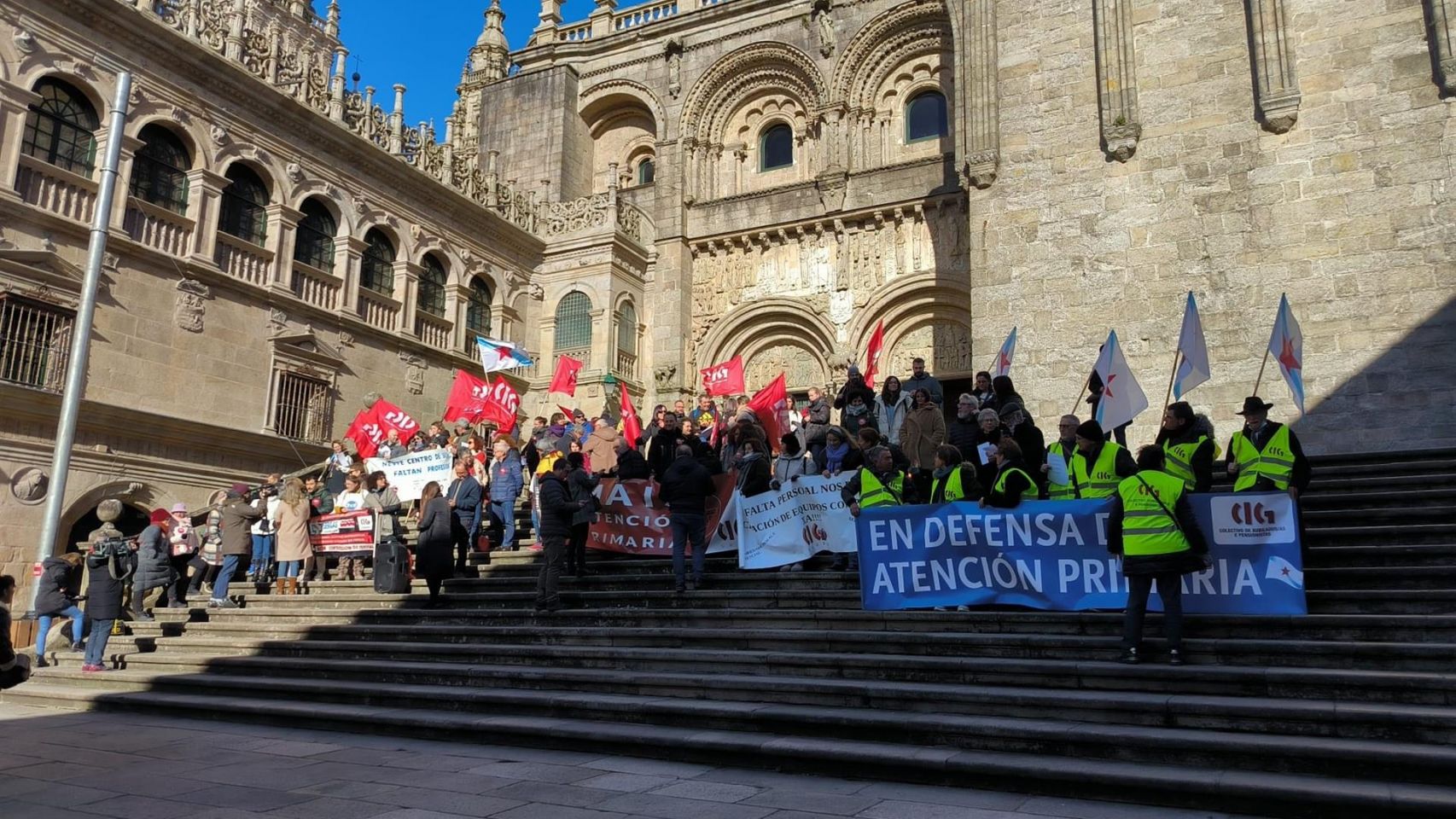 Protesta de CIG Saúde en Santiago.