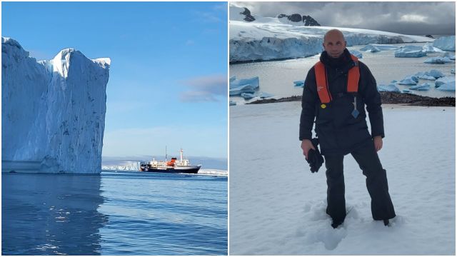 Ricardo Pardo Gato en la Antártida y algunos de los parajes que ha fotografiado
