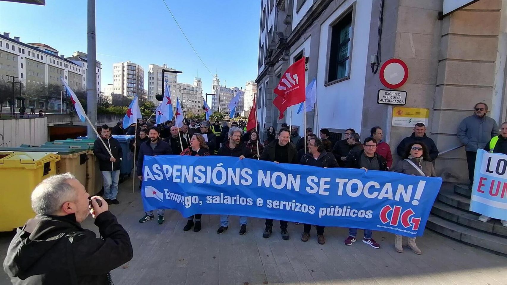 Concentración convocada por la CIG en Ferrol contra la reforma del sistema de pensiones.
