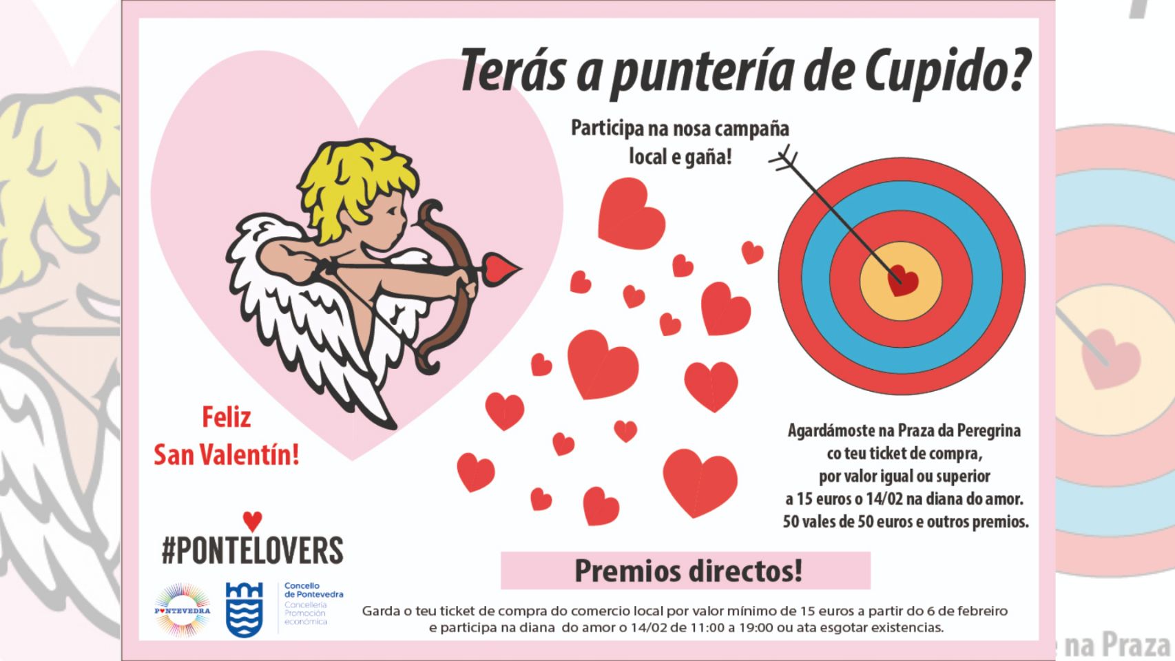 Cartel de la campaña por San Valentín del Concello de Pontevedra.
