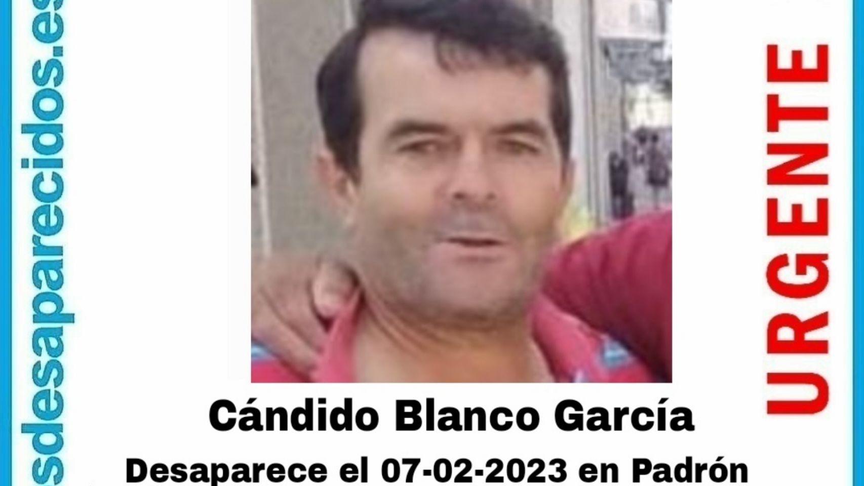 Cándido Blanco García, desaparecido el pasado 7 de febrero en Padrón.