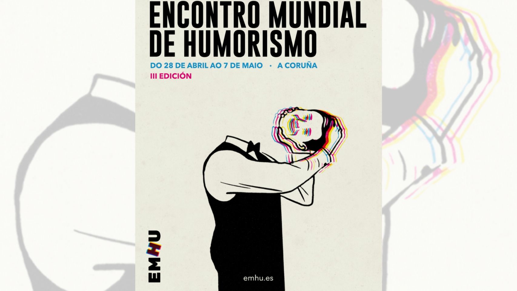 Cartel de la III edición del EMHU, obra de Riki Blanco y Rebeca Losada..