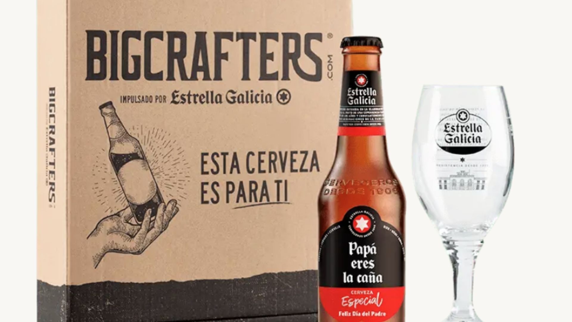 Estrella Galicia vende online un pack personalizado para el Día del Padre