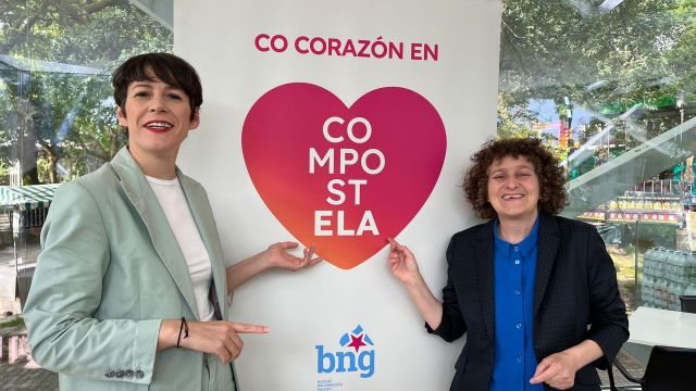 Ana Pontón y Goretti Sanmartín en un acto de campaña para las elecciones del 28M