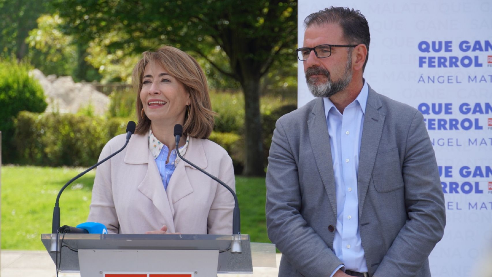 La ministra de Transportes, Raquel Sánchez, y el alcalde de Ferrol, Ángel Mato.