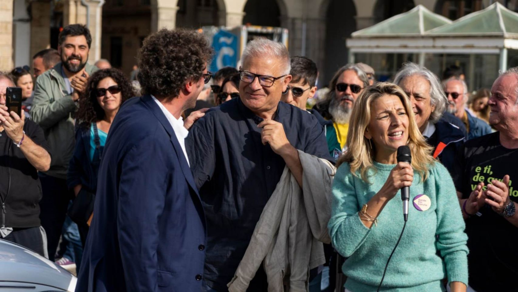 Manuel Lago, con Yolanda Díaz, en un acto de las elecciones municipales del 28M